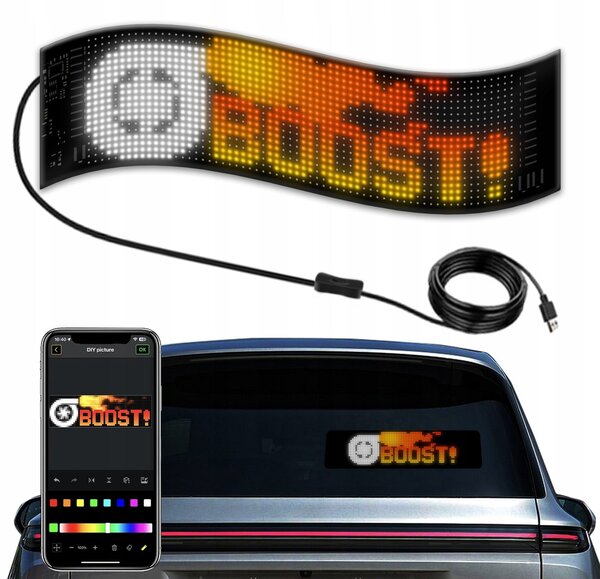 Fleksibilni LED RGB zaslon oglasna tabla USB 59cm aplikacija