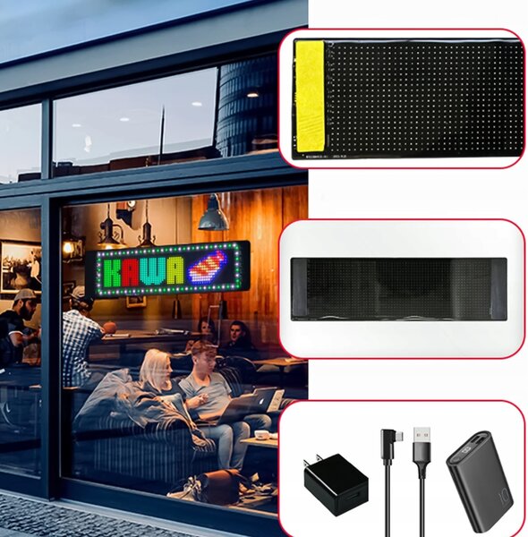 Fleksibilni LED RGB zaslon oglasna tabla USB 59cm aplikacija
