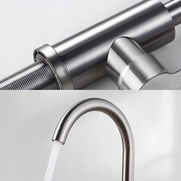Enoročna kromirana kuhinjska armatura vrtljiva 360°