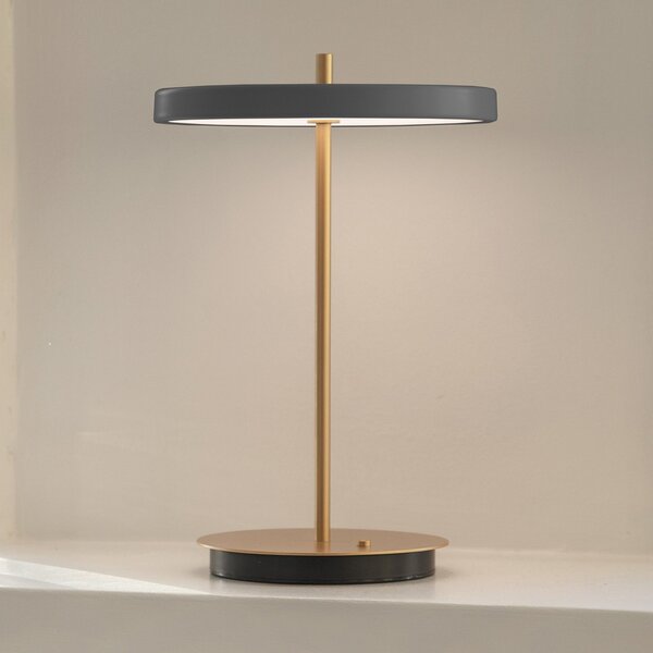UMAGE LED-akumulatorska namizna svetilka Asteria Move antracit/medenina 31 cm, zatemnjen, Zlata / medeninasta, Dnevna soba / jedilnica, Kovina, Dizajn