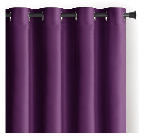 Vijolična žametna zavesa za delno zatemnitev 140x270 cm Eyelets – Restilo