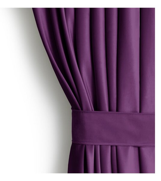 Vijolična žametna zavesa za delno zatemnitev 140x270 cm Eyelets – Restilo