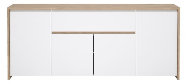 Bela komoda v hrastovem dekorju 197x84x48 cm Next – Tvilum