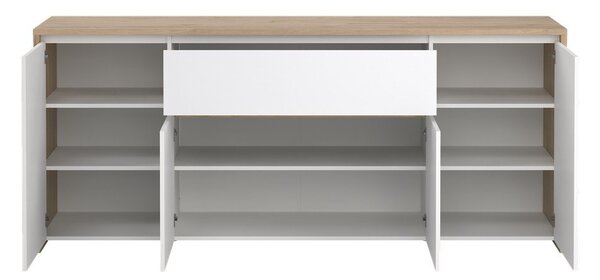 Bela komoda v hrastovem dekorju 197x84x48 cm Next – Tvilum