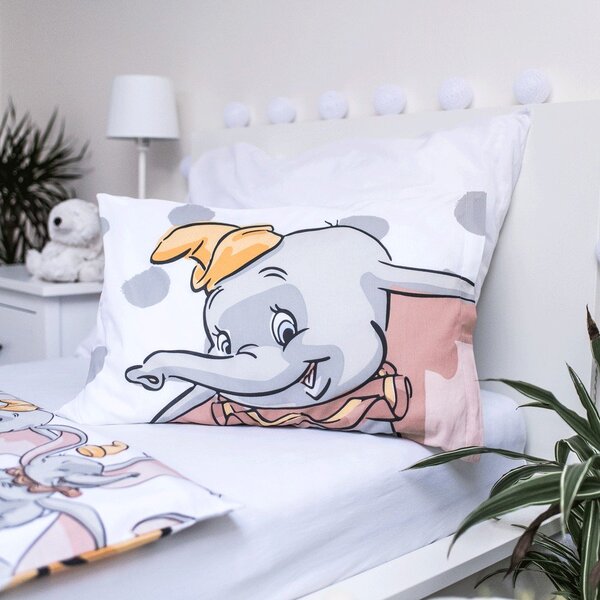 Sivo-bela bombažna otroška posteljnina za otroško posteljico 100x135 cm Dumbo "Dots" – Jerry Fabrics