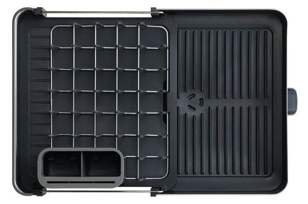 Temno siv nastavljiv odcejalnik posode iz nerjavečega jekla 36x32 cm Extend Steel – Joseph Joseph