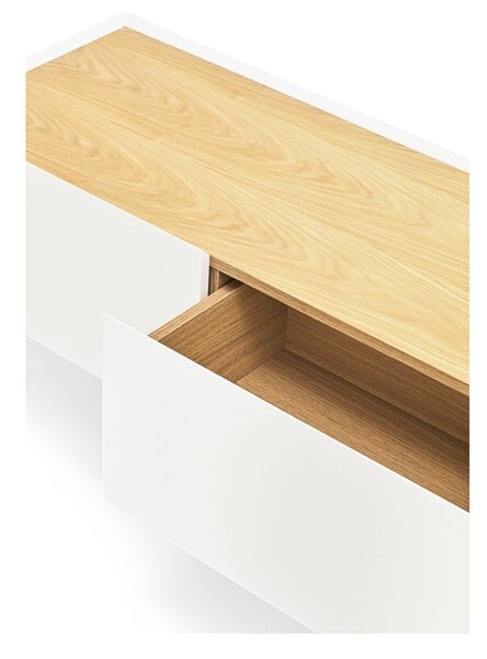 Bela TV omarica v hrastovem dekorju 180x45 cm Arista – Teulat
