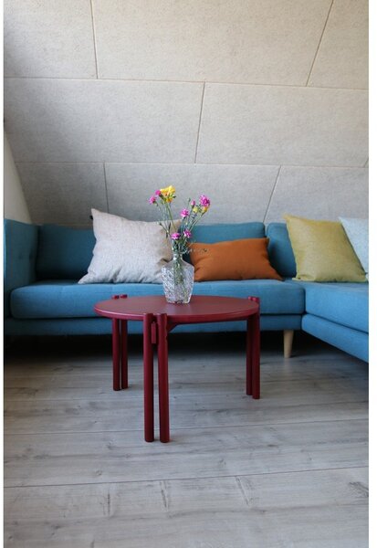 Rdeča okrogla mizica iz masivnega bora ø 60 cm Sticks – Karup Design