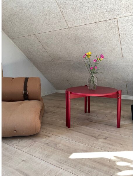 Rdeča okrogla mizica iz masivnega bora ø 60 cm Sticks – Karup Design