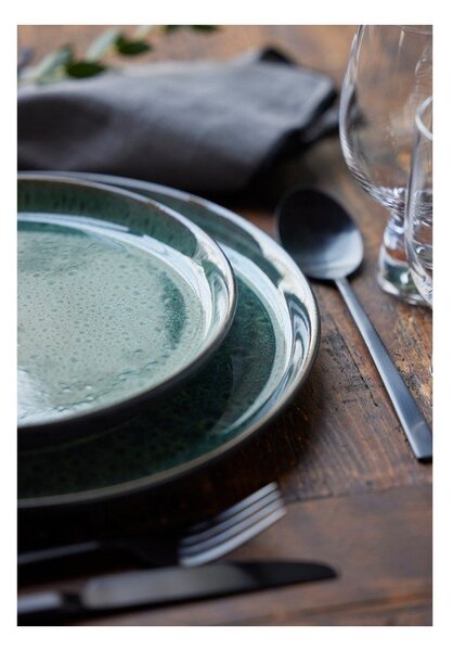 Zelen/črn desertni krožnik iz kamenine ø 21 cm Gastro Green/Black – Bitz