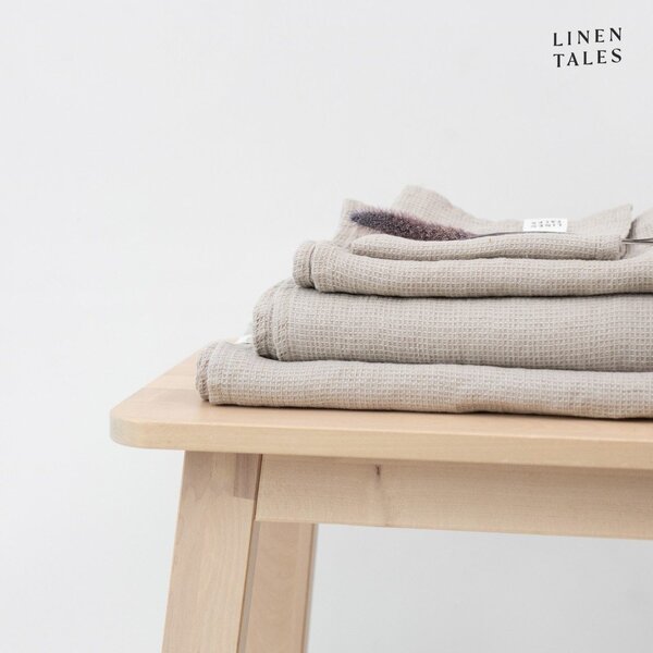 Vafel lanena brisača v naravni barvi 75x125 cm Natural Fine Waffle – Linen Tales