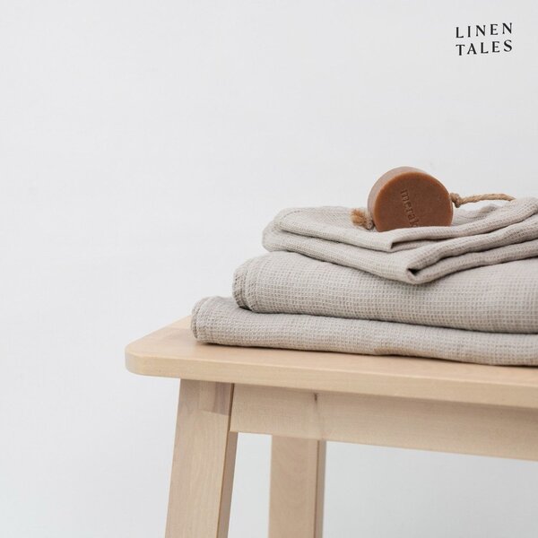 Vafel lanena brisača v naravni barvi 75x125 cm Natural Fine Waffle – Linen Tales