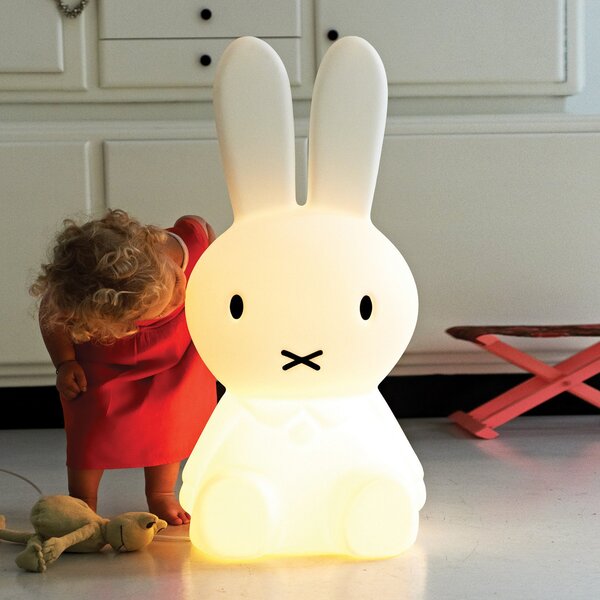 Mr Maria Otroška svetilka Miffy High Light, 80 cm, zatemnjen, Bela, Otroška soba, Plastika