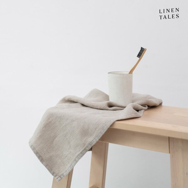 Vafel lanena brisača v naravni barvi 75x125 cm Natural Fine Waffle – Linen Tales