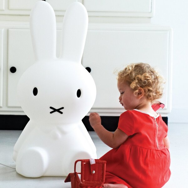 Mr Maria Otroška svetilka Miffy High Light, 80 cm, zatemnjen, Bela, Otroška soba, Plastika