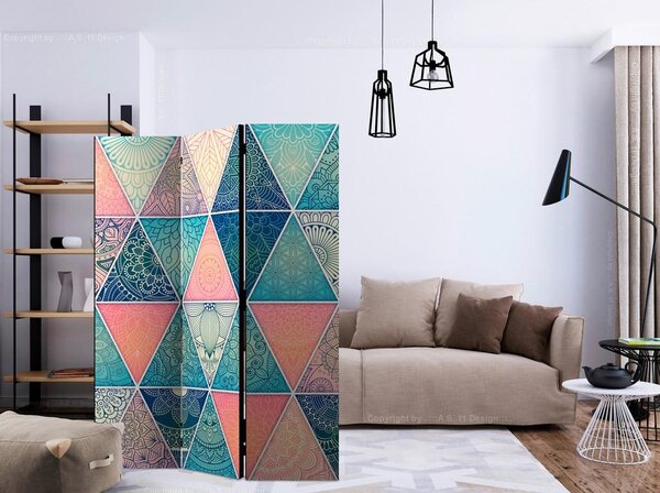 Artgeist Paravan Oriental Triangles, 3-Delni, Dvostranski