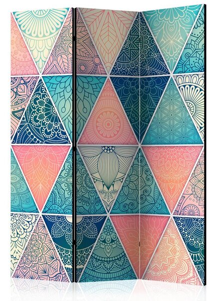 Artgeist Paravan Oriental Triangles, 3-Delni, Dvostranski