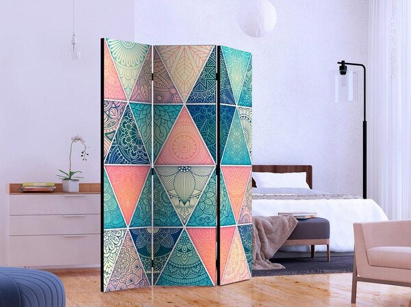 Artgeist Paravan Oriental Triangles, 3-Delni, Dvostranski