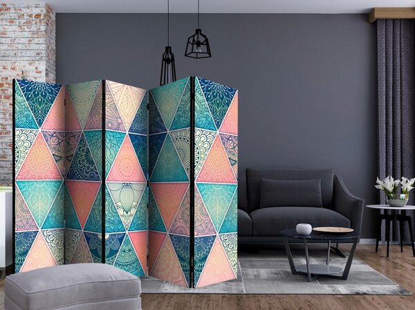 Artgeist Paravan Oriental Triangles I, 5-Delni, Dvostranski