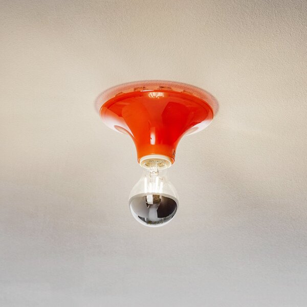 Artemide Teti dizajnerska stropna svetilka, transparentna oranžna, zatemnjen, Oranžna, Dnevna soba / jedilnica, Plastika, Dizajn