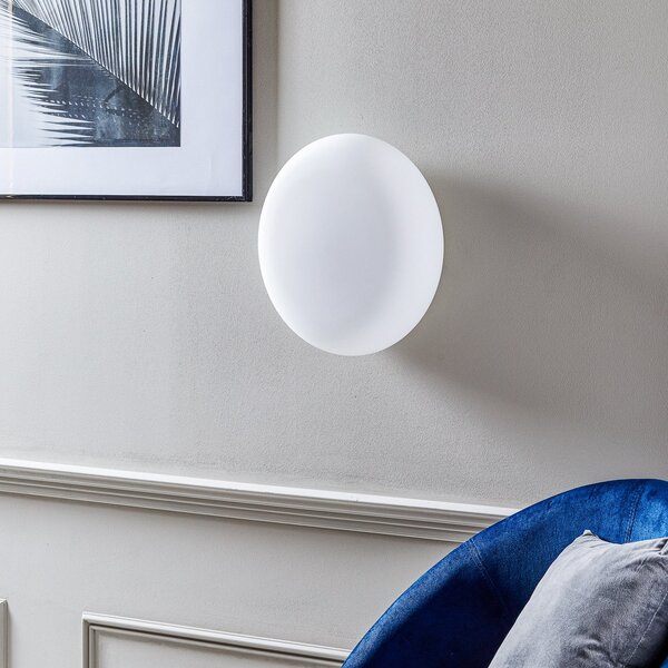 Artemide Itka stenska svetilka iz stekla IP65 Ø 35 cm, zatemnjen, Bela, Dnevna soba / jedilnica, Steklo, Sodobni