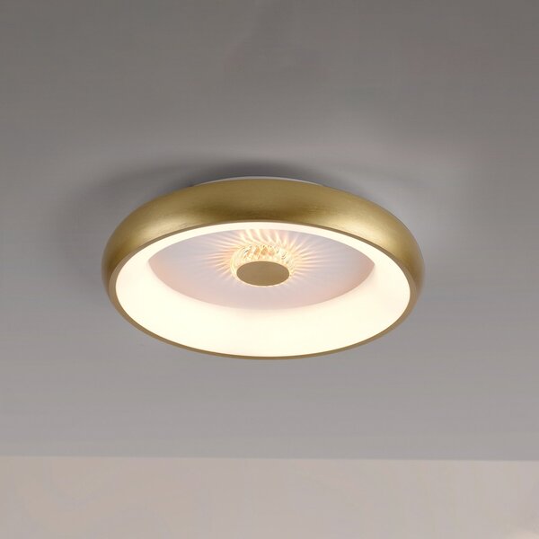 JUST LIGHT. GmbH Vertigo LED stropna svetilka, CCT, Ø 46,5 cm, medenina, zatemnjen, Zlata / medeninasta, Dnevna soba / jedilnica, Kovina, Sodobni
