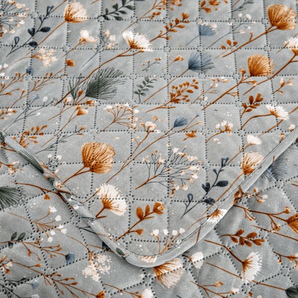 Pregrinjalo za posteljo BOTANIC FIELD, sivo Dimenzije: 220 x 240 cm