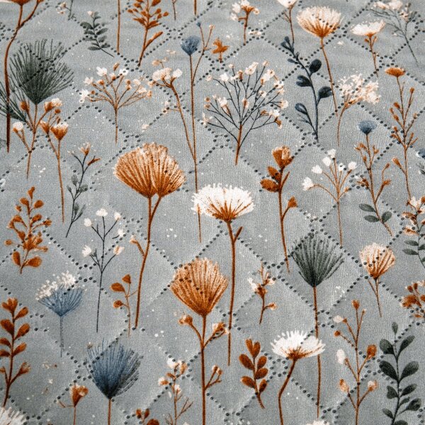 Pregrinjalo za posteljo BOTANIC FIELD, sivo Dimenzije: 220 x 240 cm