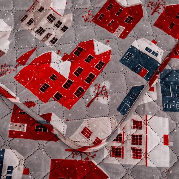 Pregrinjalo za posteljo WINTER COTTAGE, sivo Dimenzije: 220 x 240 cm