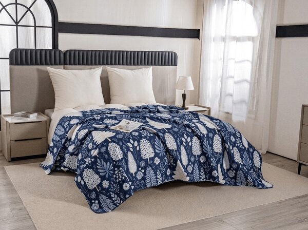 Pregrinjalo za posteljo INDIGO BLOOM, modro Dimenzije: 220 x 240 cm
