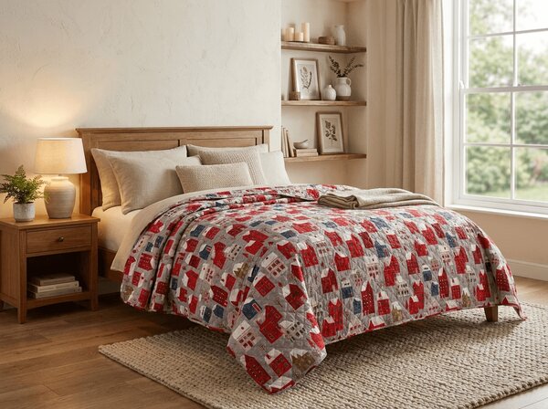 Pregrinjalo za posteljo WINTER COTTAGE, sivo Dimenzije: 220 x 240 cm
