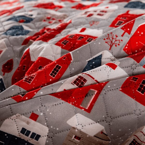 Pregrinjalo za posteljo WINTER COTTAGE, sivo Dimenzije: 220 x 240 cm