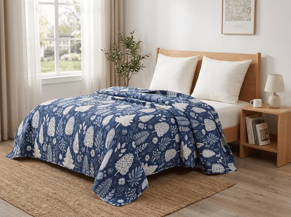 Pregrinjalo za posteljo INDIGO BLOOM, modro Dimenzije: 220 x 240 cm