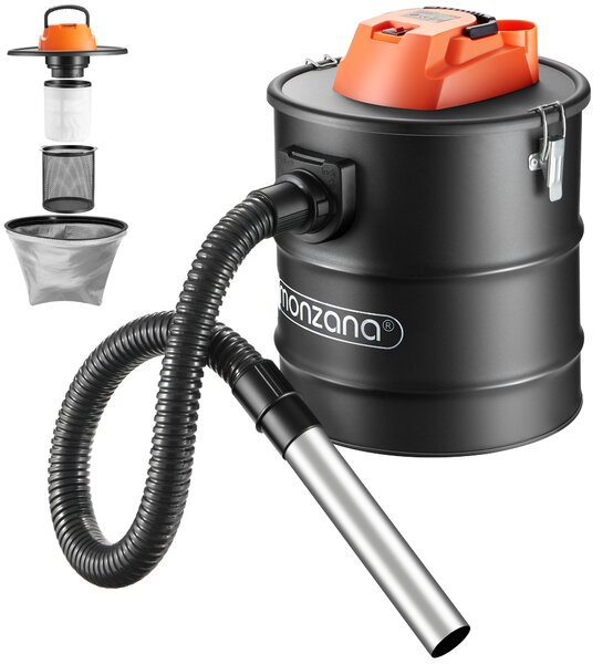Sesalnik za pepel BENEDIKT, 1200 W, 18 kPa, črno/oranžen Monzana