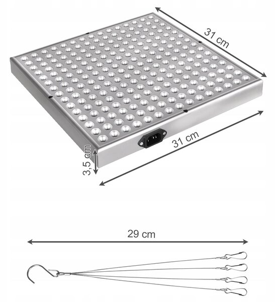 225 LED UV panel za rast rastlin 36W
