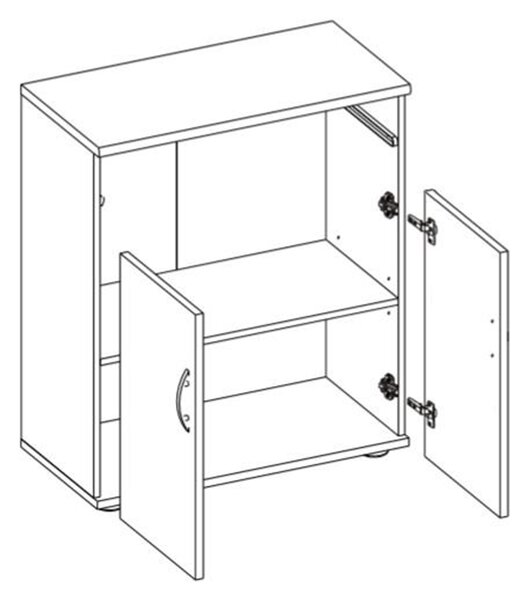 KONDELA Komoda, 2 vrata z 1 predalom, hrast Sonoma, LILLY 11