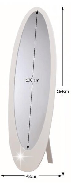 KONDELA Ogledalo, bel sijaj, SASKIA