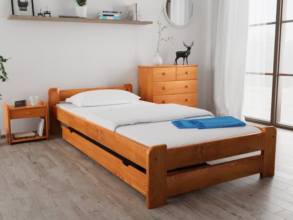 Postelja Emily 90 x 200 cm jelša Posteljno dno: Brez posteljnega dna, Vzmetnica: Vzmetnica Deluxe 10 cm