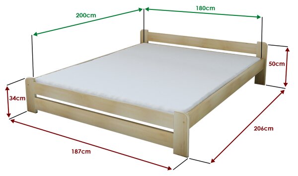 Postelja Emily 180 x 200 cm bor Posteljno dno: Z letveno posteljno dno, Vzmetnica: Brez vzmetnice