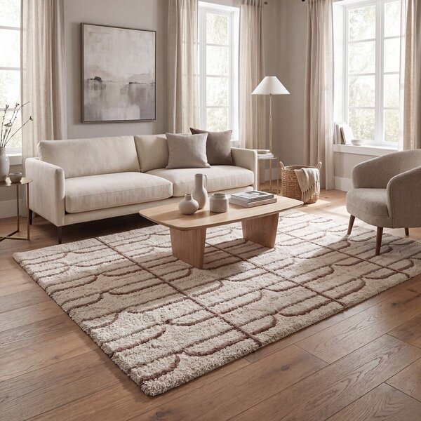 Kremno bela/svetlo rjava preproga 80x150 cm Ember – Universal