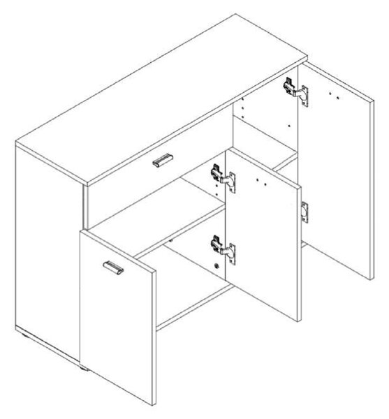 KONDELA Komoda, bela, NENA TIP 3