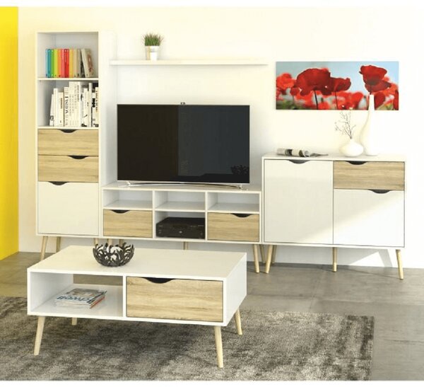 KONDELA TV omara, hrast sonoma/bela, OSLO 75391