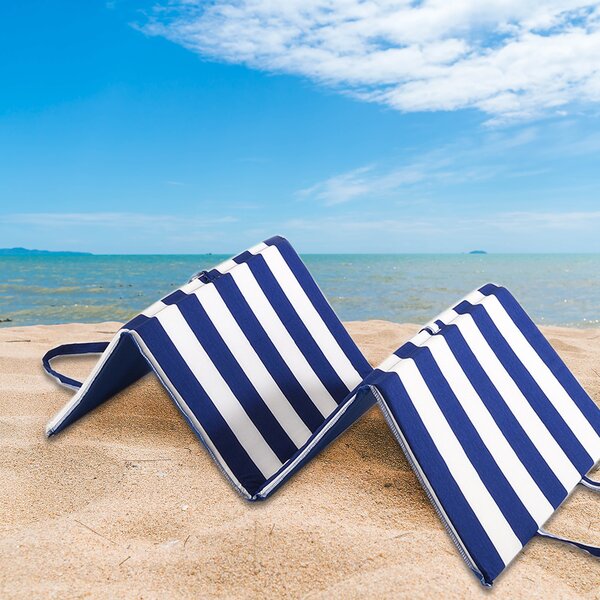 Blazina za plažo ČRTE modro-bela