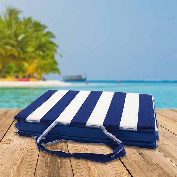 Blazina za plažo ČRTE modro-bela