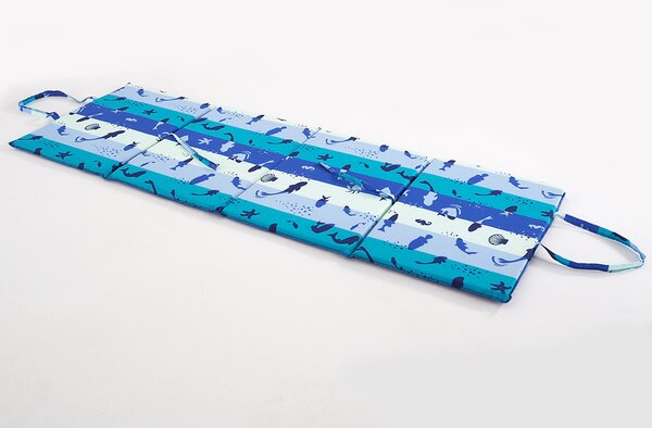 Plažna ležalna blazina PRUH IN RIBICA 137x49 cm, turkizna