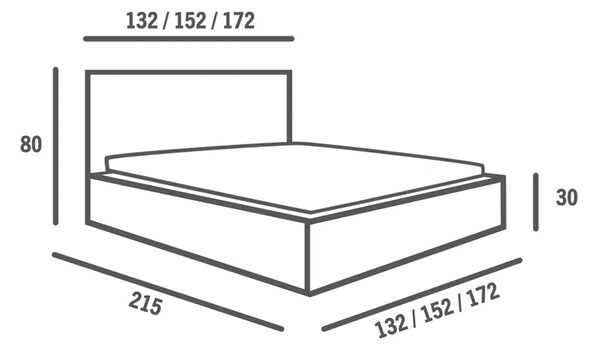 Siva oblazinjena postelja AMELIA 160 x 200 cm