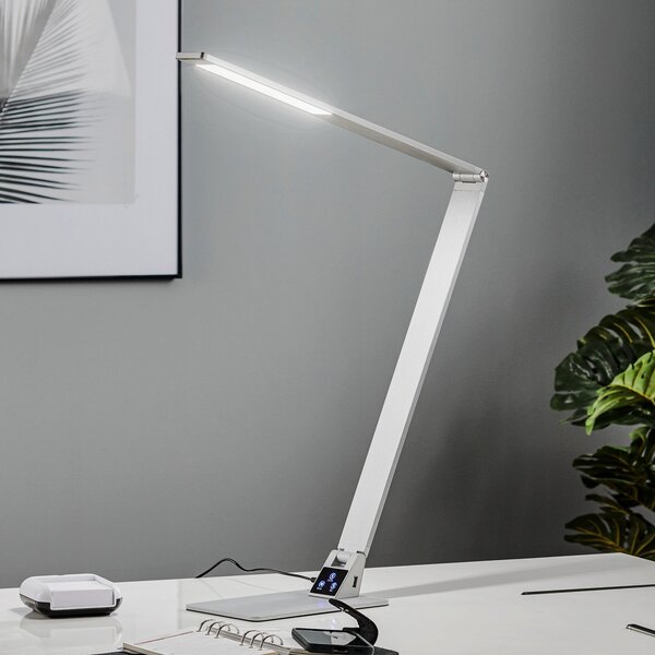 Fabas Luce Ploska namizna svetilka LED Wasp iz aluminija, zatemnjen, Kovinska, Študija / pisarna, Kovina, Sodobni