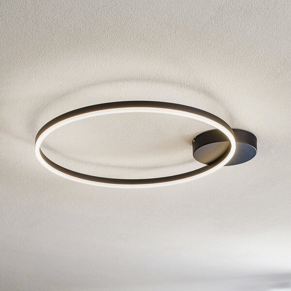 Fabas Luce Giotto 1-svetlobna stropna svetilka LED, črna, zatemnjen, Črna, Dnevna soba / jedilnica, Kovina, Sodobni