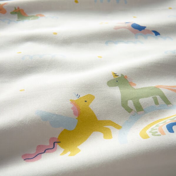 Otroška bombažna posteljnina MAGIC UNICORN TALES bela, 100% bombaž Dimenzije posteljnine: 70 x 80 cm | 140 x 200 cm
