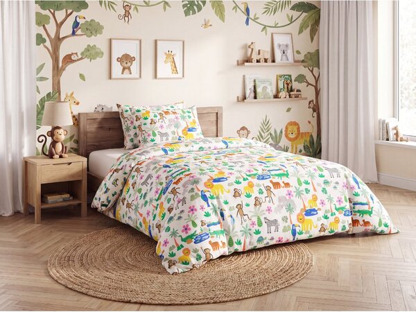 Otroška bombažna posteljnina JUNGLE DREAM TALES barvna, 100% bombaž Dimenzije posteljnine: 70 x 80 cm | 140 x 200 cm
